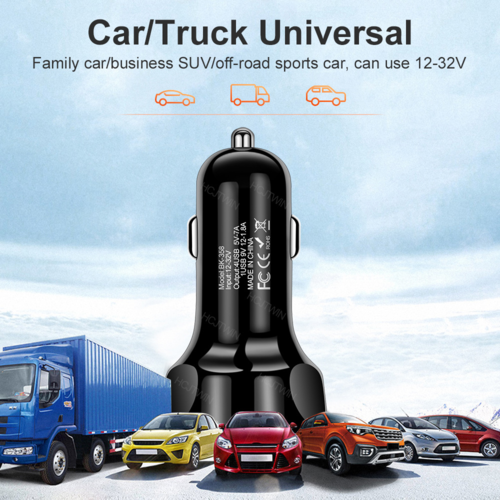 MotionX 4-Port USB Car Charger product dimensions and specifications diagram