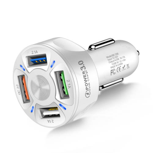 MotionX car charger charging multiple devices simultaneously in a vehicle