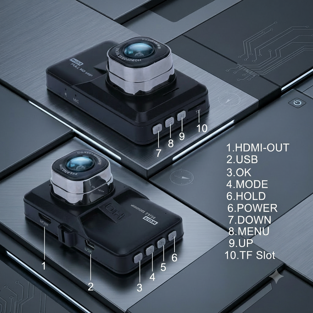 1080P Dash Cam G-Sensor, Loop Recording & Black Box Camera